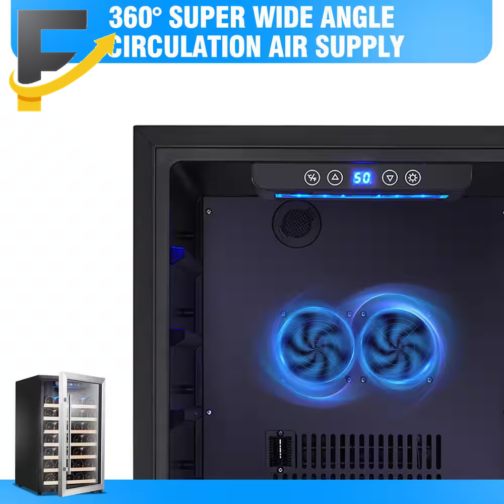 Kalamera 50 Bottle Compressor Wine Refrigerator Single Zone with Touch Control