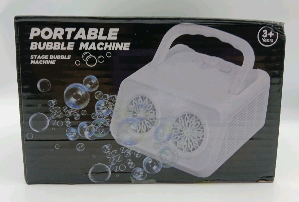 Automatic Portable Black Stage Bubble Machine Blower w/2 Fans