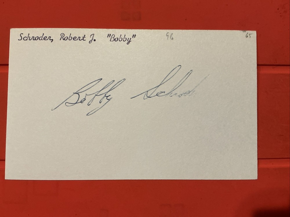 Bobby Schroder 🔥🔥MLB: 1965 San Francisco Giants 🔥🔥Autograph🔥🔥🔥