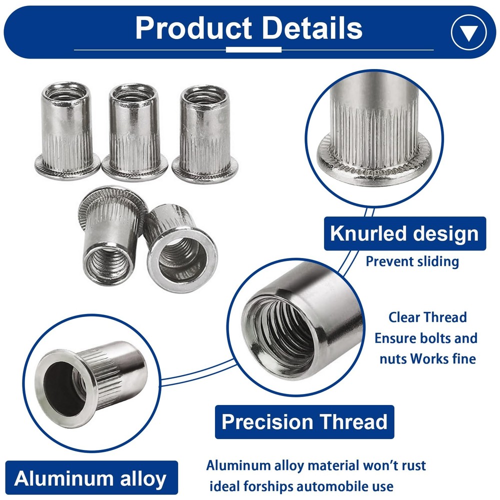 Tnisesm 452Pcs Rivet Nut Tool 7 Size Nutsert Kit