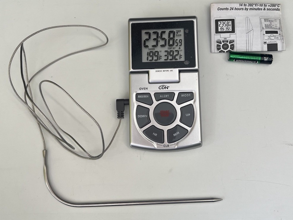 NEW CDN Combo Probe Thermometer/Timer/Clock, Model DTTC-S Silver FAST SHIP