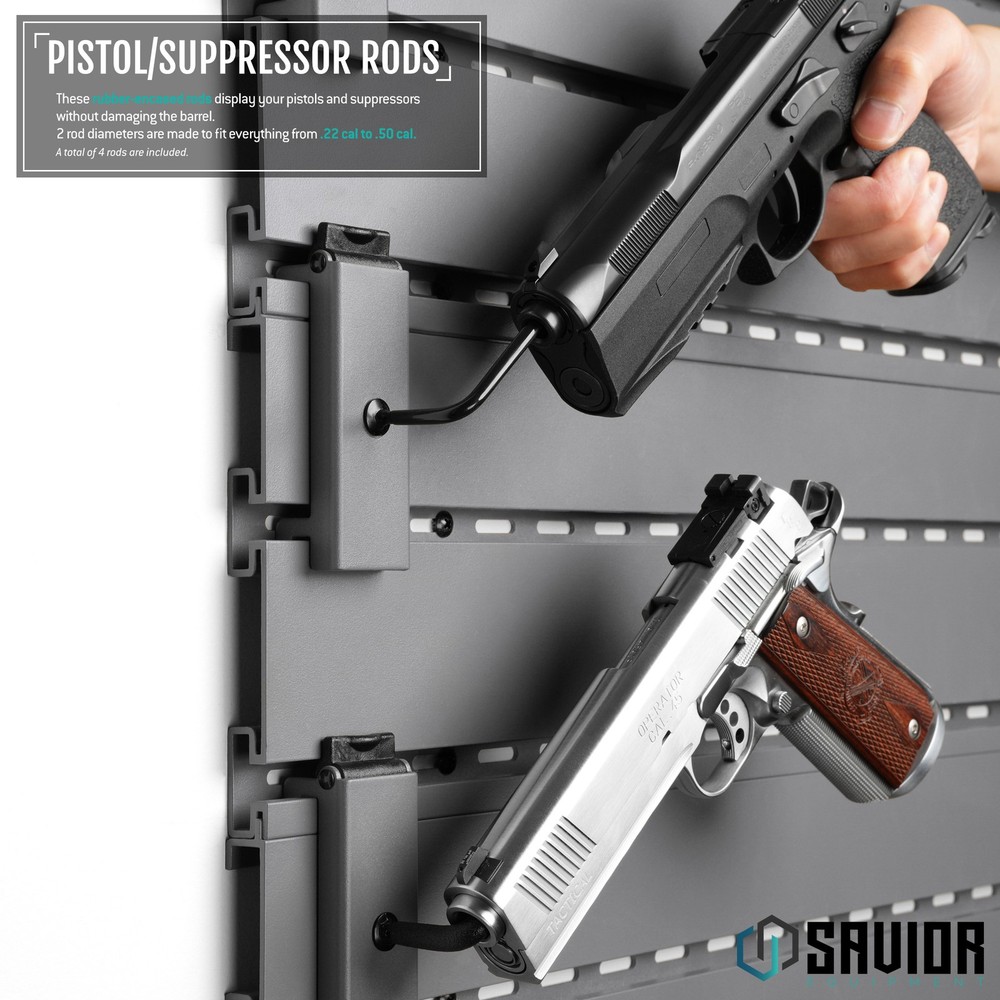 [SAVIOR] Wall Rack System Angle Adj. Pistol & Suppressor Rack Mount Hook Holder