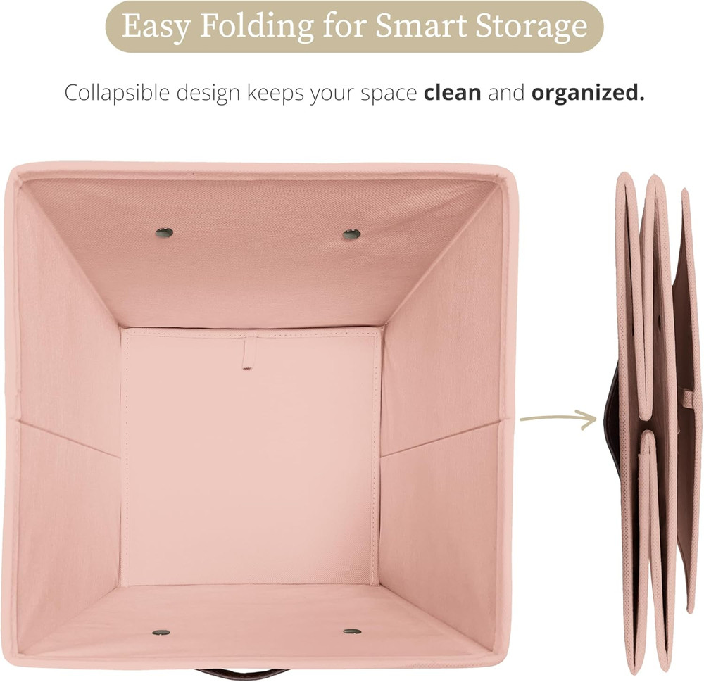 Storage Bins, Cube Storage Bin with Labels, Fabric Storage Cubes for Shelves (10