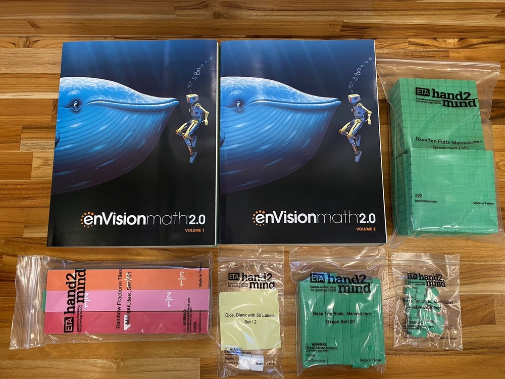 EnVision Math Grade 5 Workbooks & Manipulatives Vol 1 & 2 Common Core Student