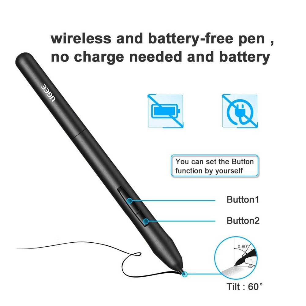 UGEE Graphics Drawing Tablet, M708 V2 Upgrade Support Android Phone 10x6 Inch...