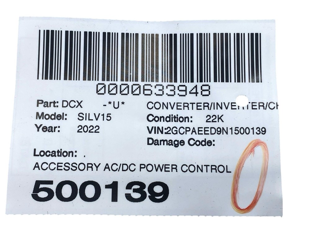 2022-2025 CHEVY SILVERADO 1500 ACCESSORY AC/DC POWER CONTROL MODULE 84962936 OEM