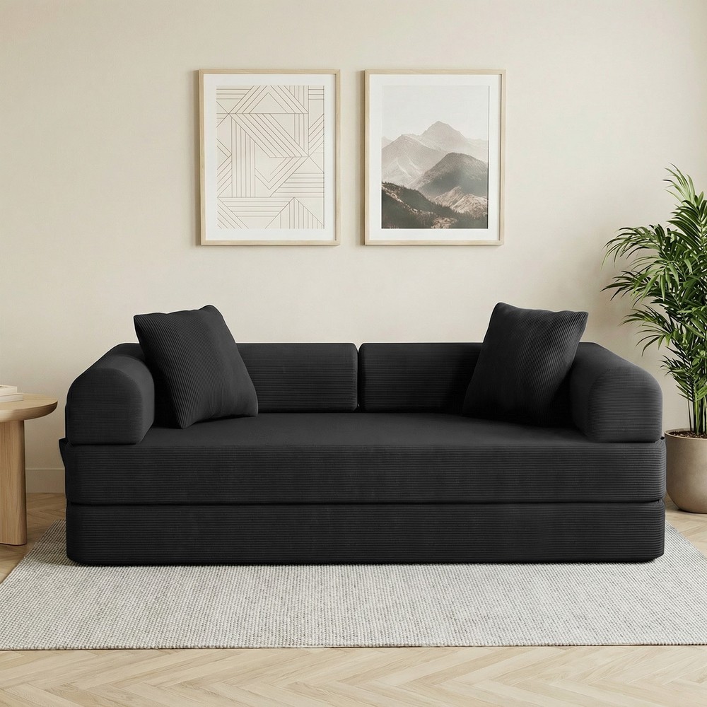 Sofa Bed Couch Sleeper Convertible Pull-Out Bed Couch With Side Pockets Washable