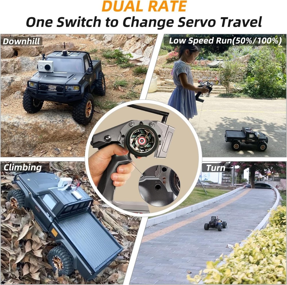Dual Rate RC Transmitter for Vehicles with Telemetry and Mixed Control Features