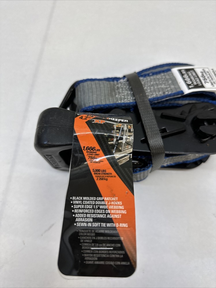 KEEPER 47207 14' Ratchet Tie-Down, Gray
