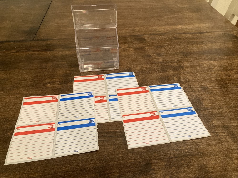 Vintage Clear Plastic Portable Floppy Disk Holder Case And Labels