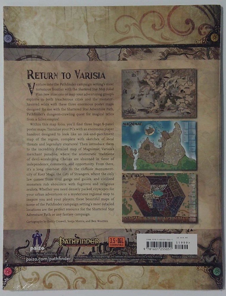 Pathfinder Campaign Setting Shattered Star Poster Map Folio