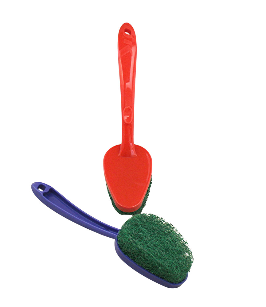 2-Pack Scouring Pad with Handle, Non-Scratch Scrubber for Kitchen & Bathroom NEW
