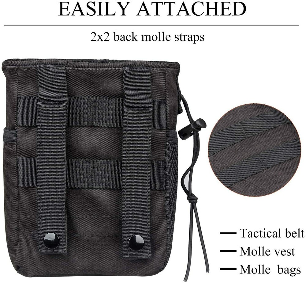 Tactical Molle Drawstring Mags Dump Pouch Shotgun Shell Holder Tool Belt Bag