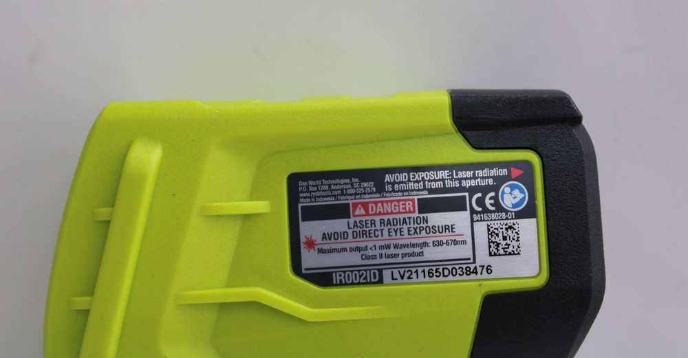 Ryobi IR002ID Digital Display Hot Cold Laser Infrared Thermometer.