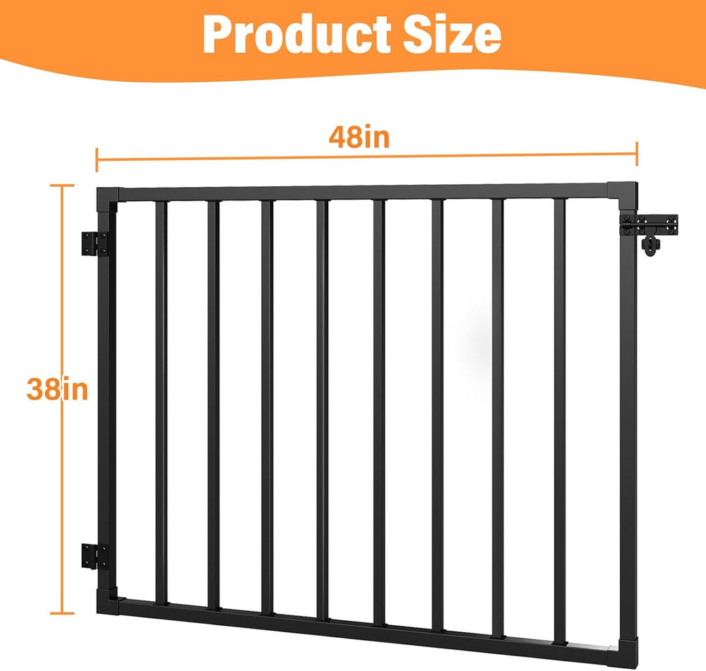 Durable Metal Deck Gate Kit with Auto-Closing Hinge for Patios & Gardens