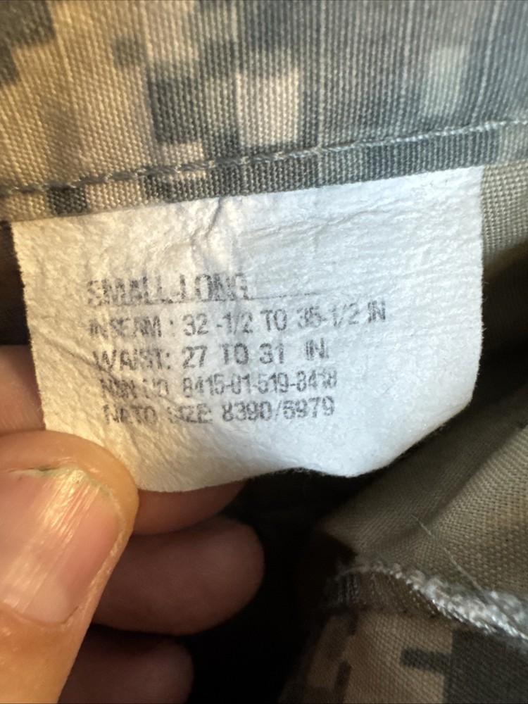 Small Long - Army Combat Pants ACU Digital Camo USGI B014