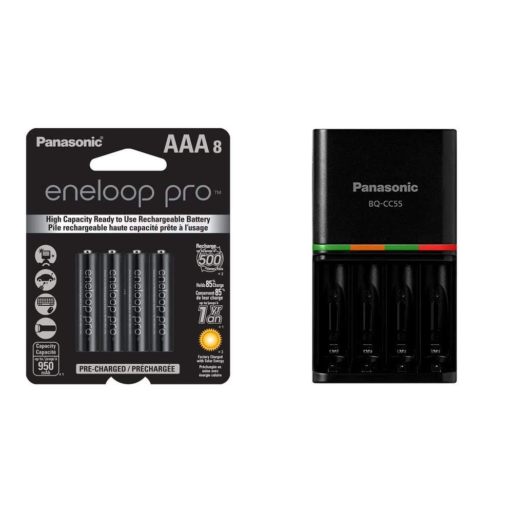 Eneloop Panasonic pro AAA Batteries (8-Pack) and Advanced pro 4 Hour Quick Ch...