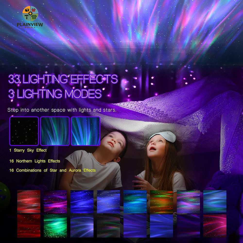 Galaxy Projector 33 Effects Aurora Star Night Light Bluetooth Speaker New