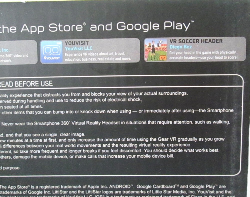 Sharper Image Virtual Reality Smartphone 360 Platinum Series Headset