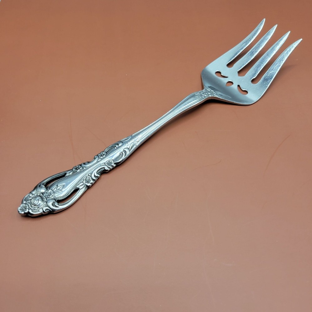 Vtg Imperial Intl Chalmette Medium Solid Cold Meat Serving Fork Korea 8 1/2 in