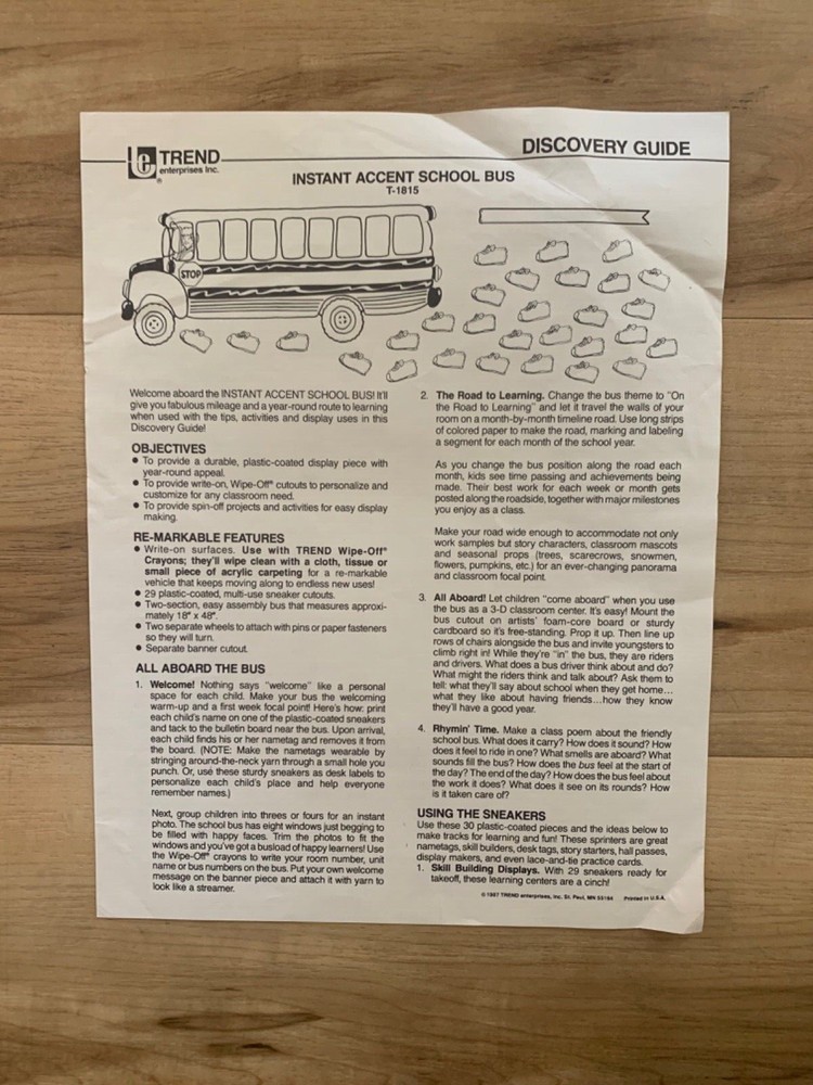 retro 1987 bulletin board set