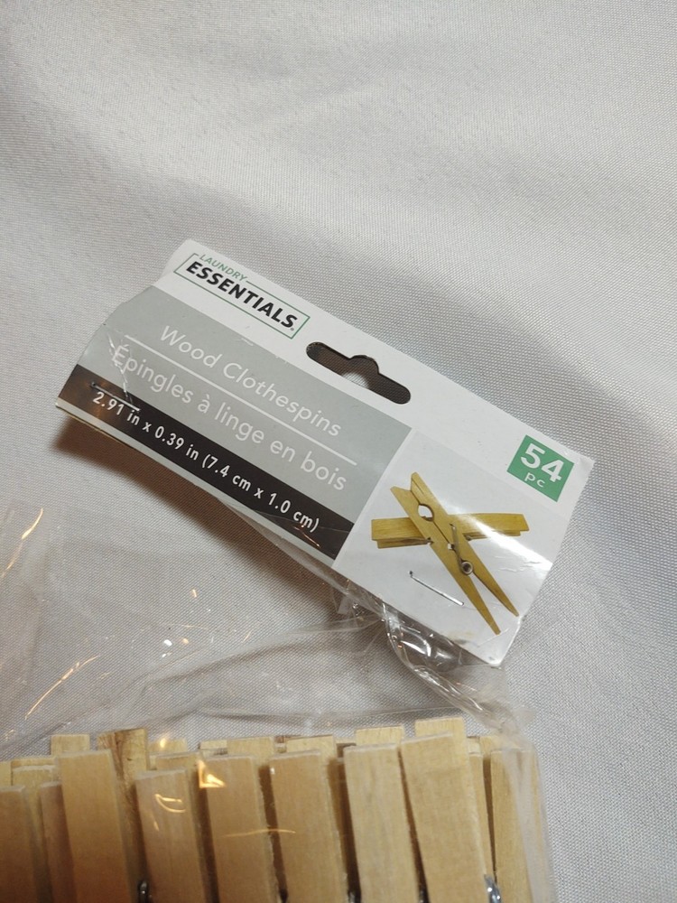 Essentials Wooden Clothespins 52 Pk Wood Spring Clips