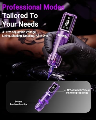 Wireless Tattoo Kit Complete for Beginners Pen Machine with Power Supply Needles