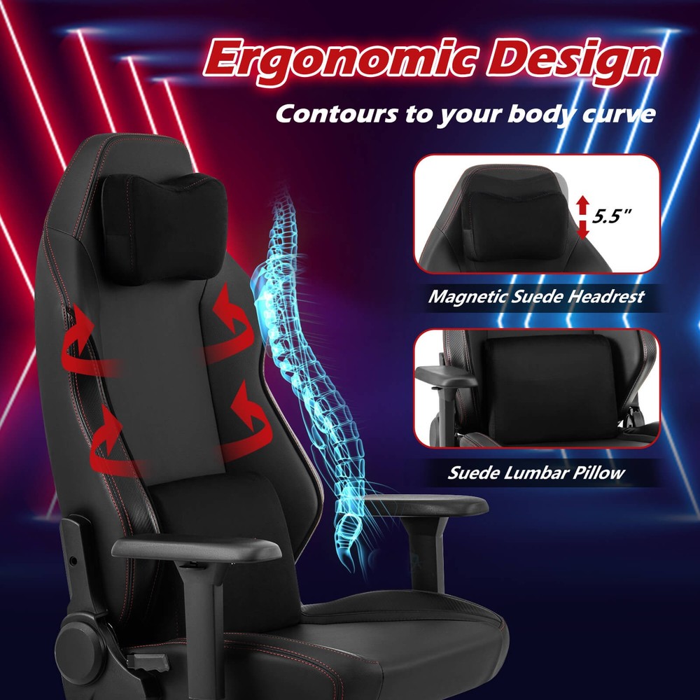 Gaming Chair Ergonomic High Back Computer Chair w/Rocking Function & 2D Armrests