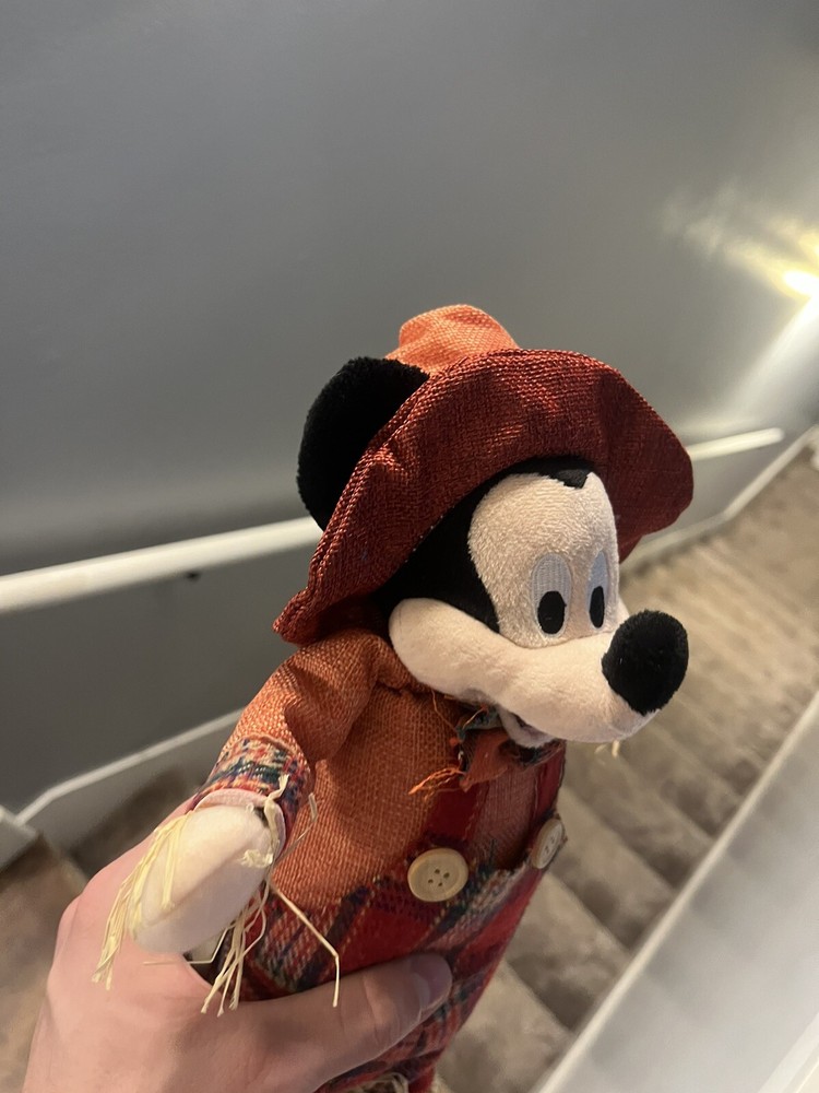 Mickey Mouse Scarecrow Straw Figure Statue Disney NICE!