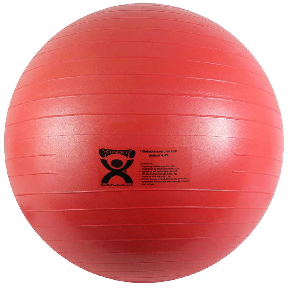 Inflatable Exercise Ball - Red 42", Durable Extra Thick Non-Slip Stability Ba...