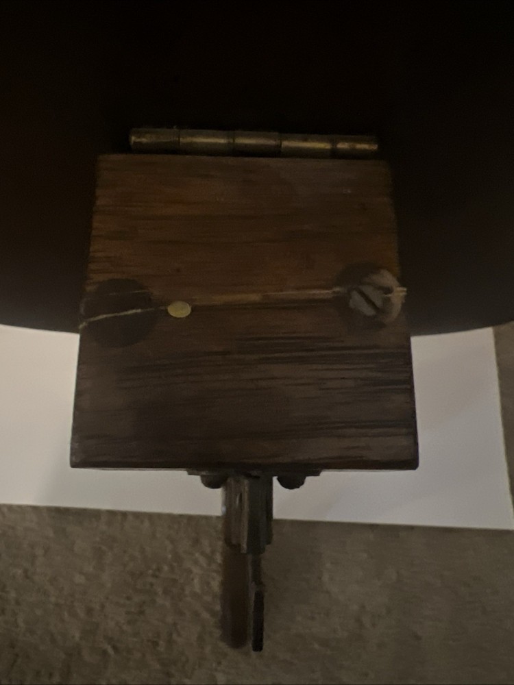 Small Tilt Table Vintage Dark Wood