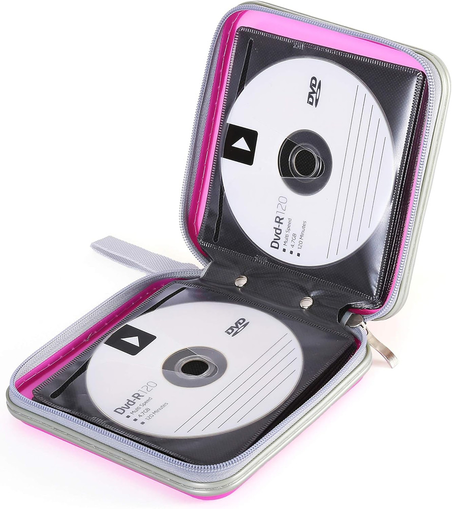 Sturdy CD Case, Hard Plastic CD Holder within Compact 32 CD Sleeves, 32 DVD S...