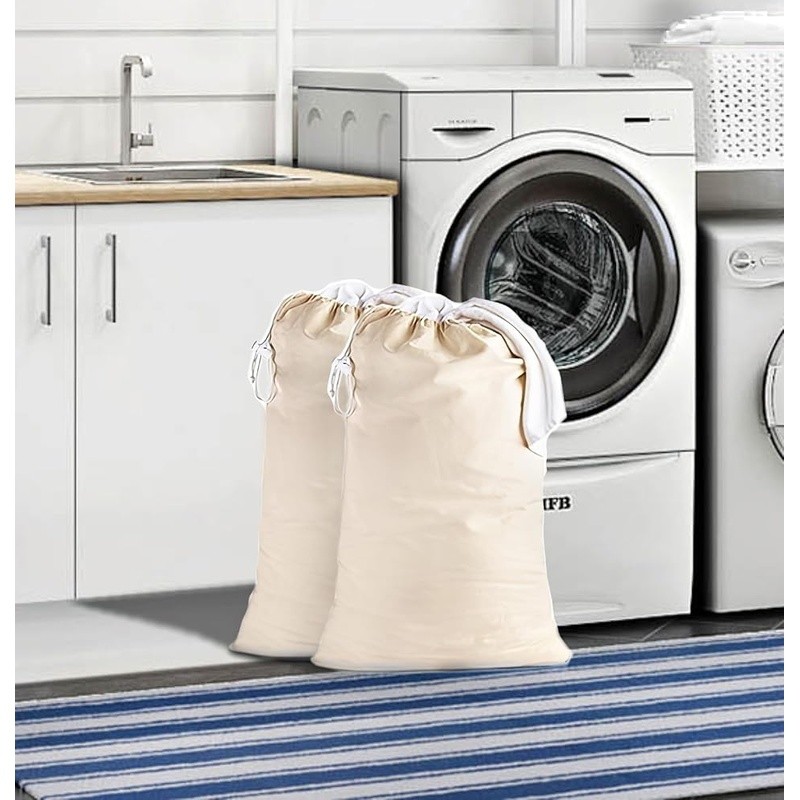 Extra Large Cotton Canvas Storage Bags Durable Drawstring Closure Camping New