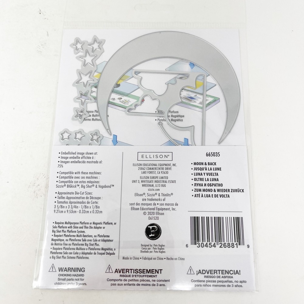 Sizzix Thinlits To The Moon Back Cutting Dies Metal Sheets Bundle NEW