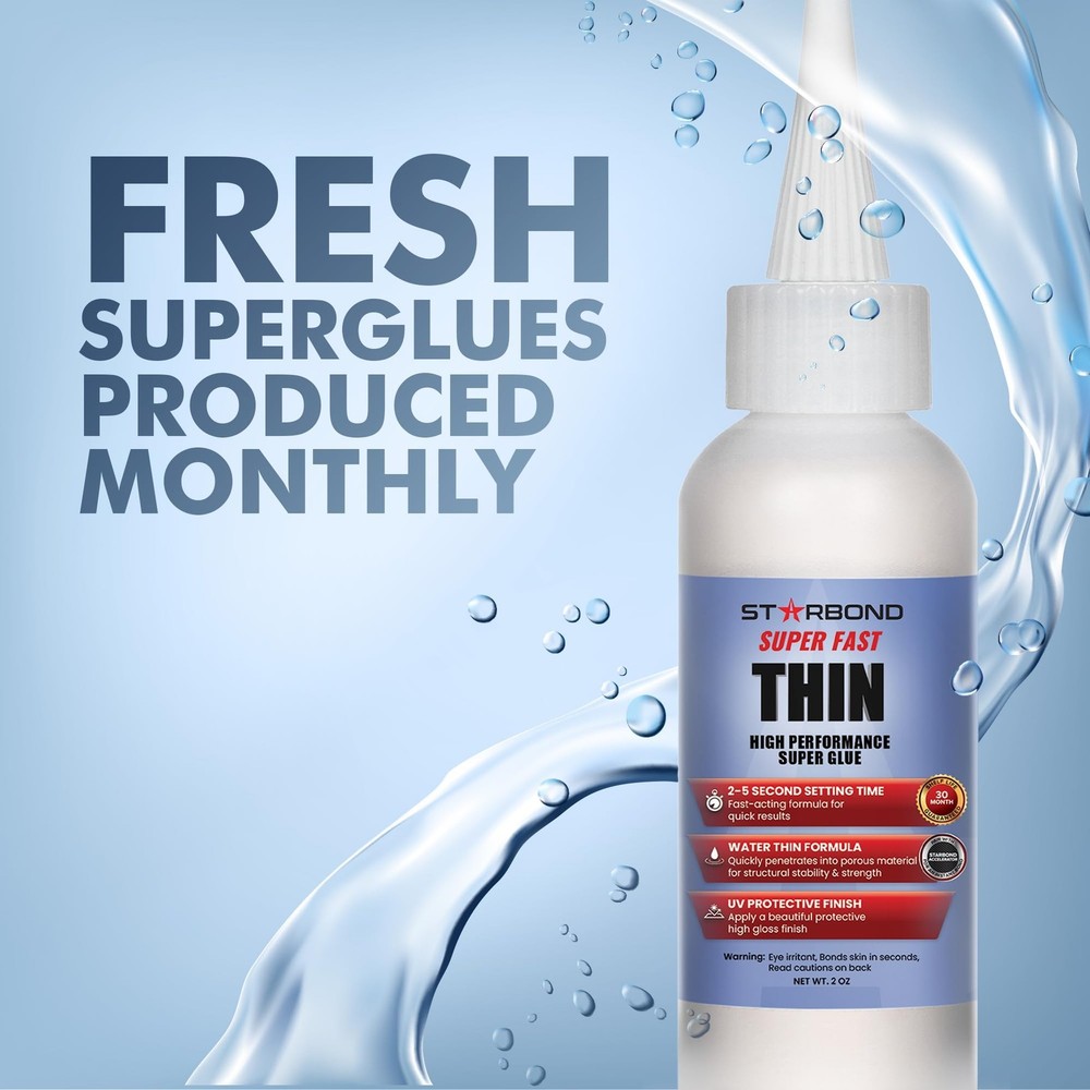Super Fast Thin CA Glue – Super Glue Pro Kit with Precision Microtips Anti-Cl...