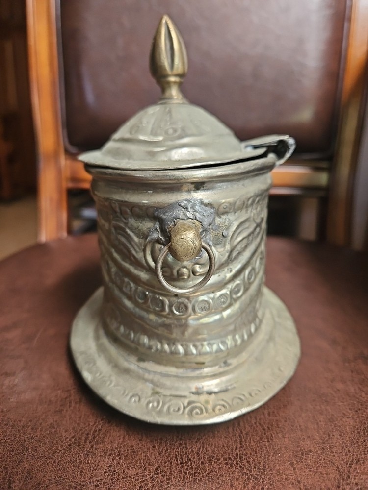 Vintage Middle Eastern Design Handcrafted Etched Tea Caddy Casket Box