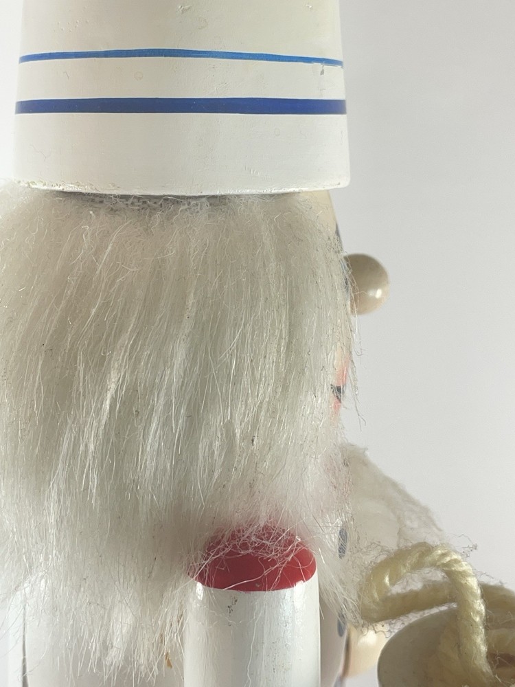 VTG. CHRISTMAS NUTCRACKER Chef - Red/White Apron with Spaghetti /Fork 14"