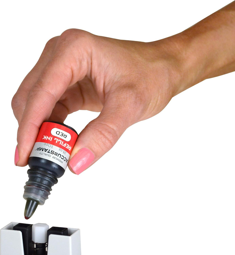 Accu-Stamp Ink Refill, Pre-Inked, Red & Blue