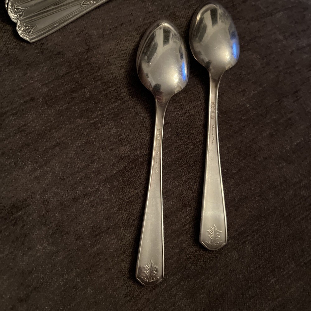 2 R&B Rogers & Bros LYRIC Pattern Silverplate Flatware 6” TEASPOONS 14 Ava