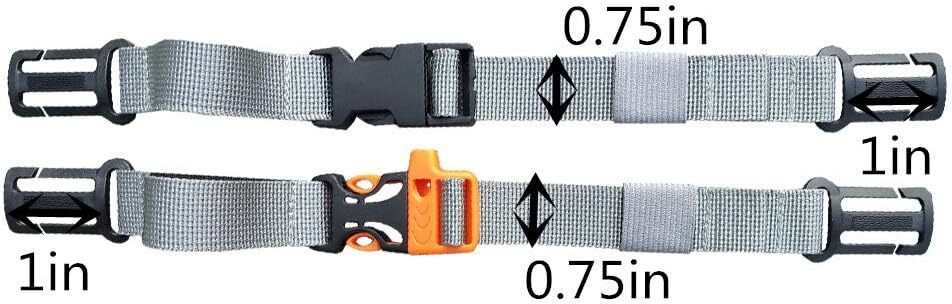 HDHYK 2 Packs Backpack Chest Strap- Nylon Universal backpack strap, Gray