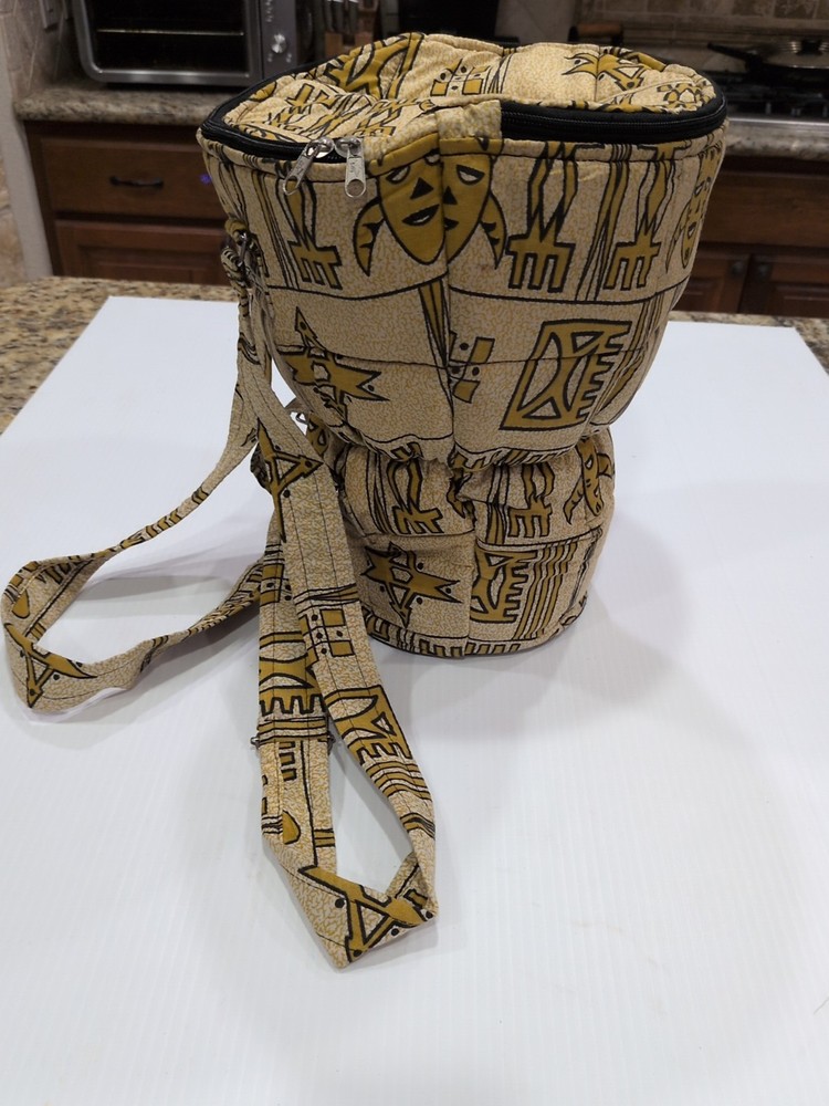 African Dejembe Drum With Carrying Case