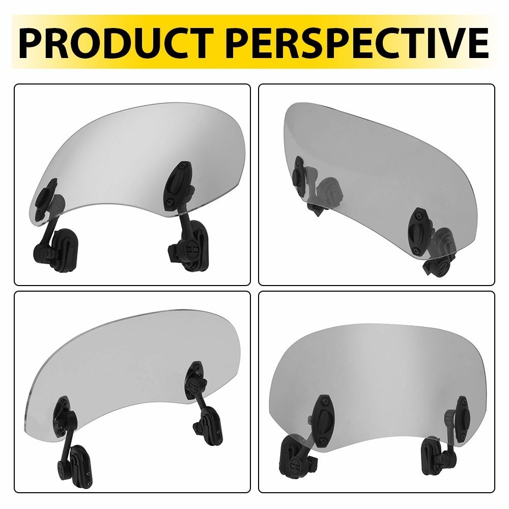 Adjustable Clip On Windshield Extension Spoiler Deflector Motorcycle For