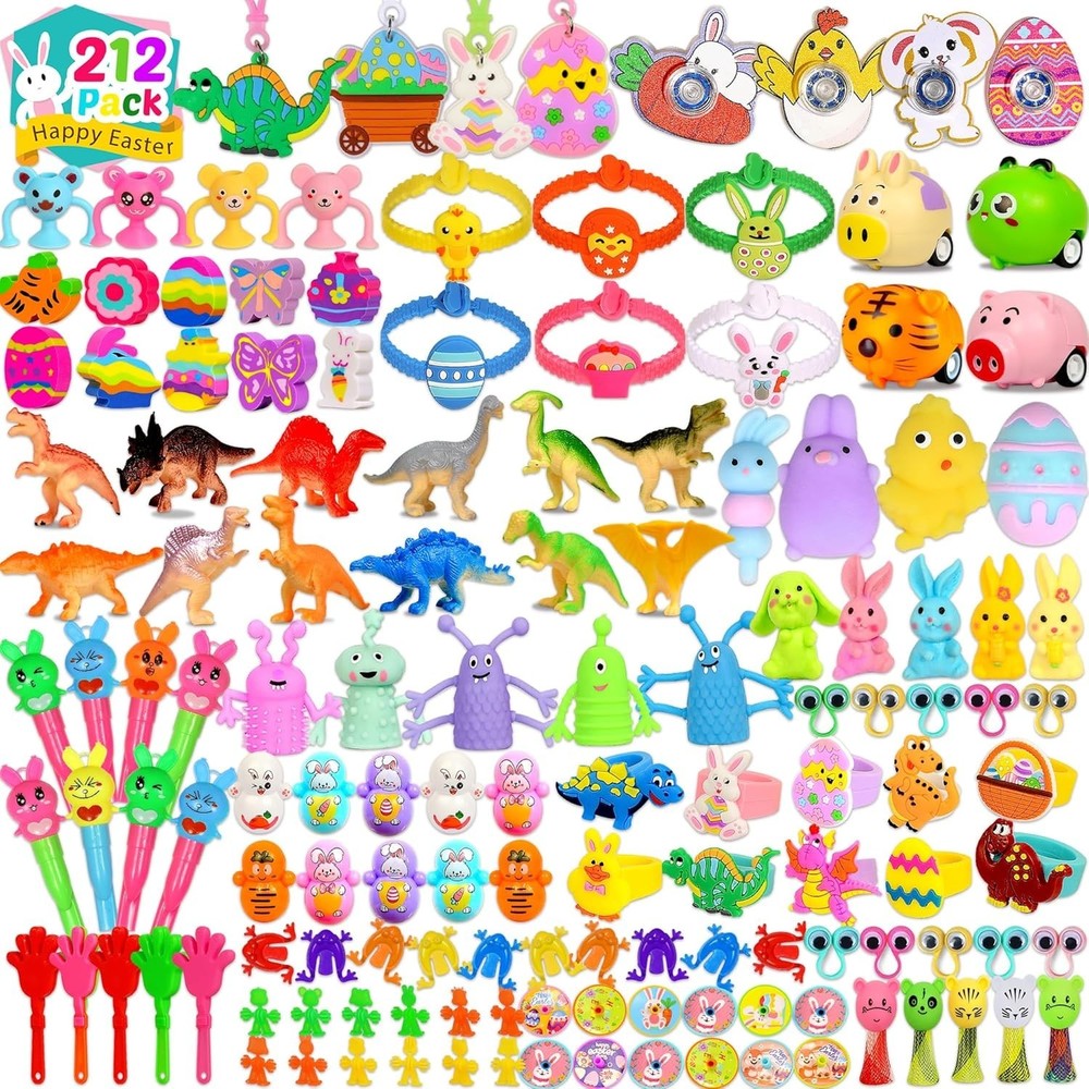 212 Pack Easter Egg Fillers for Kids, Easter Basket Stuffers Easter Egg Stuff...