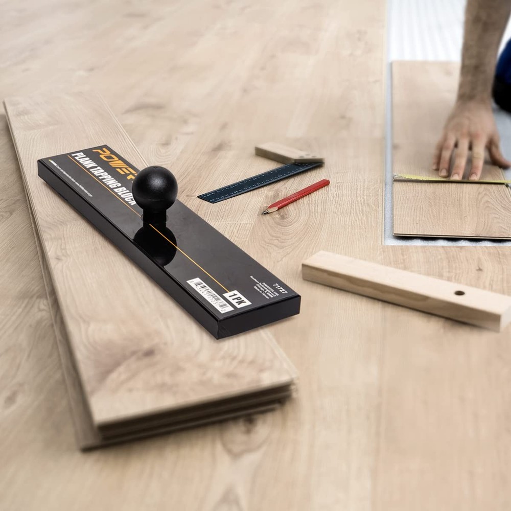 POWERTEC Tapping Block Flooring Tools, Hammer-Free Vinyl Plank Tools, Ergonom...