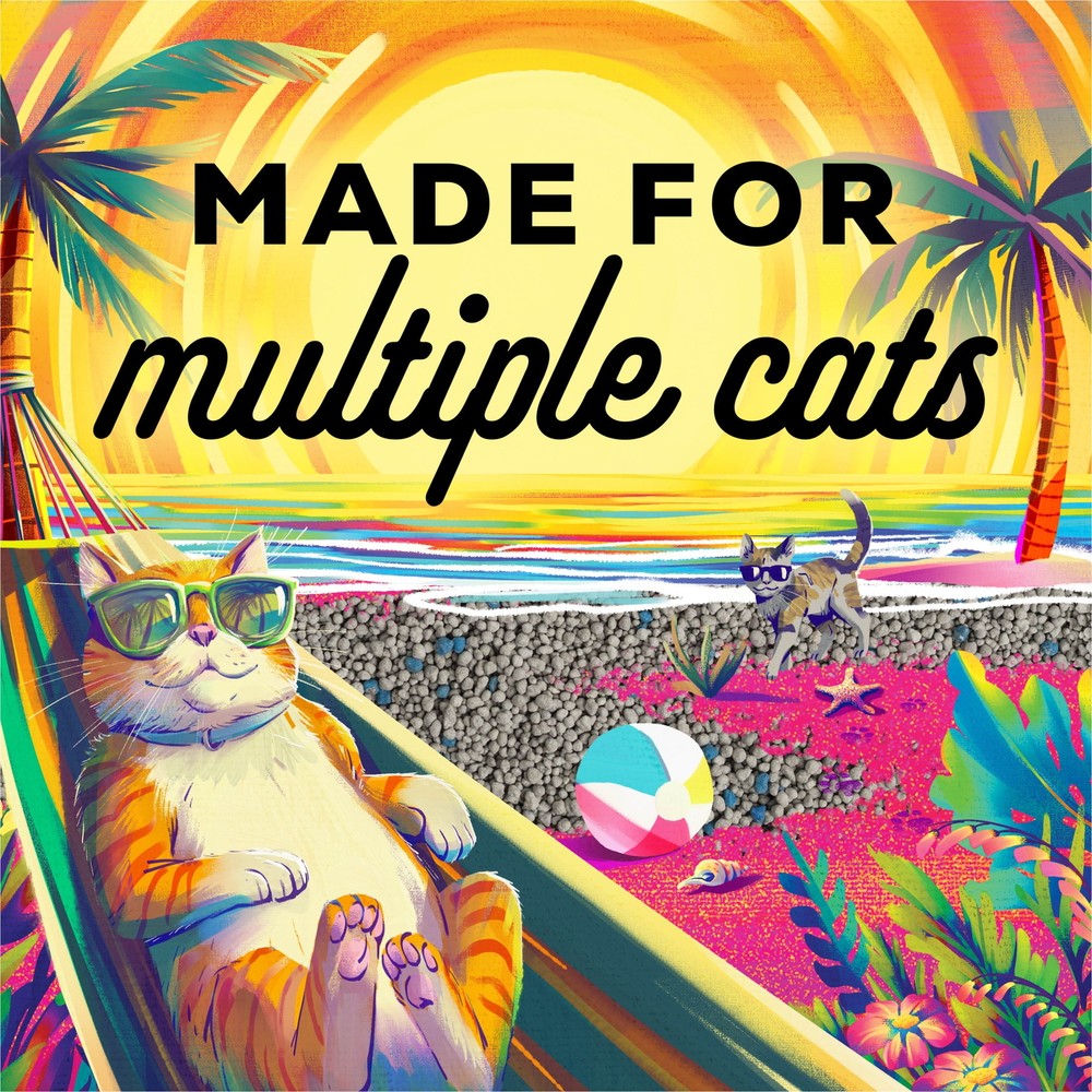 Cats Clumping Cat Litter, Multi Cat, Bahama Sunset Scented, Odor Control Formula