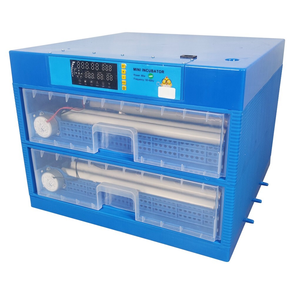 128 Eggs Automatic Egg Bird Incubator Double Drawer Poultry Hatcher Breeder 110V
