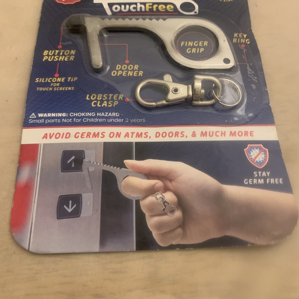 Silver Metal Touch Free Non Contact Tool: Avoid Germs On ATMS,Doors & More (NEW)