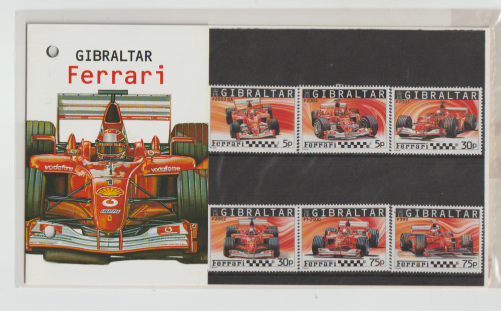 Gibraltar 2004 Ferrari Formula 1 P/Pack MNH