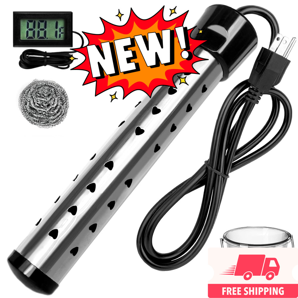 Calentador de agua de inmersión eléctrico de 2000 W, calentador de agua portátil