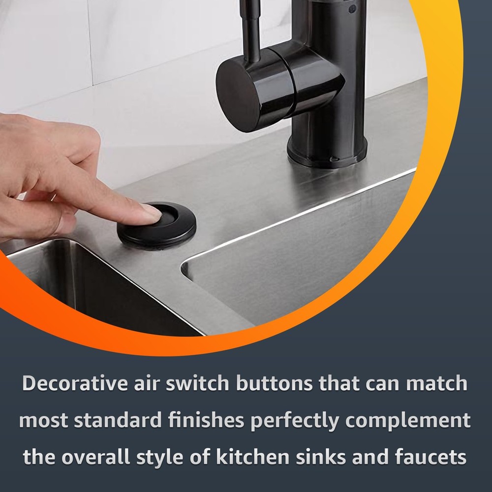 Garbage Disposal Air Switch Button For InSinkErator STCMTBLK Matte Black